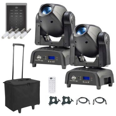 (2) American DJ Focus Spot One High Powered 35W LED Moving Heads with Motorized Focus Package