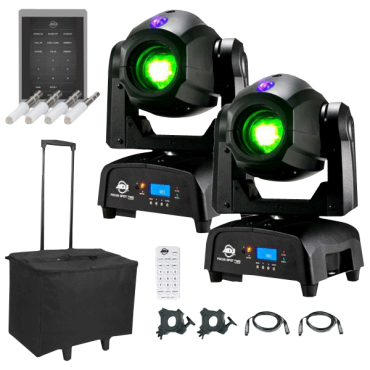 (2) American DJ Focus Spot Two High Powered 75W LED Moving Head with Motorized Focus Package