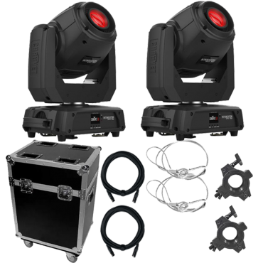  (2) Chauvet DJ Intimidator Spot 360X 100W LED Moving Heads with Carrying Case Package 