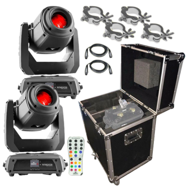 2 Chauvet DJ Intimidator Spot 375Z IRC Lights Packaged with Remote and Case 