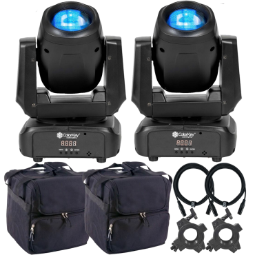 (2) ColorKey CKU-5060 Mover Beam 100 with Bag Package