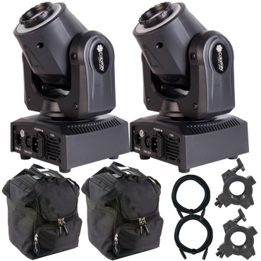 (2) ColorKey CKU01-5036 Mover Halo Spot Compact Moving Head Package