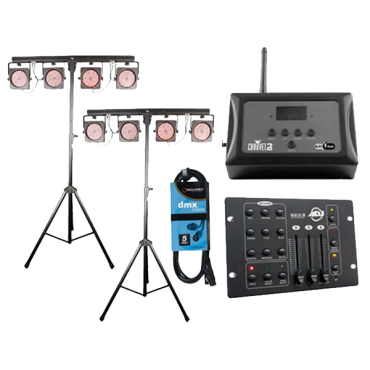 2x CHAUVET DJ 4BAR USB + D-Fi Hub + RGB3C IR + Cable