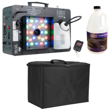 American DJ Fog Fury Jett Pro Fog Machine with Quick Dissipating Fog Fluid and Carry Case Package