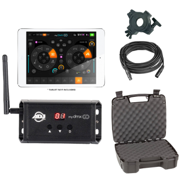  American DJ myDMX Go Wireless Lighting Control App with Combat X 16" Storage Case Package