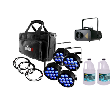  Chauvet DJ SlimPACK T12 USB + Fog Machine + 2x Fog Fluid Gallon 