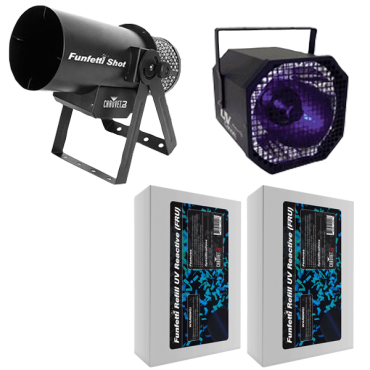  CHAUVET DJ Funfetti Shot + UV Cannon + 2x UV Confetti 