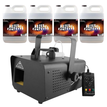 Chauvet DJ Hurricane Haze 1D Water Based Haze Fog Machine with 4 Gallons of Fog Fluid Package