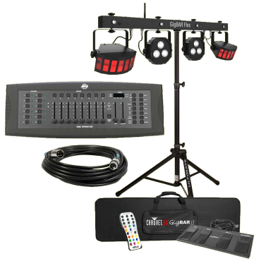 Chauvet DJ GigBar Flex System with American DJ DMX Controller and Ultimate Support Stand Package