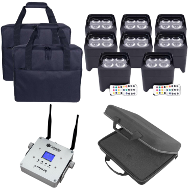 ColorKey CKW-6024 MobilePar Mini Hex 8-Pack with AirHub Wi-DMX Transceiver Package