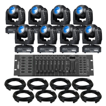 Eliminator Stealth Beam LED Moving Head 8-Pack Lighting System 