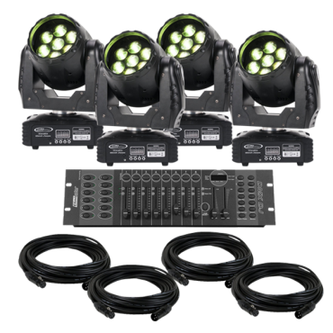 Eliminator Stealth Wash LED Moving Head 4-Pack Lighting System