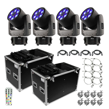  Chauvet DJ Intimidator Trio Moving Head Quad Package