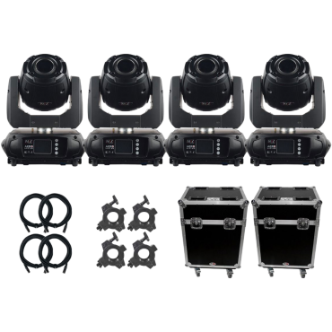 JMAZ Lighting AERO SPOT 60 Moving Head 4-Pack with Road Cases
