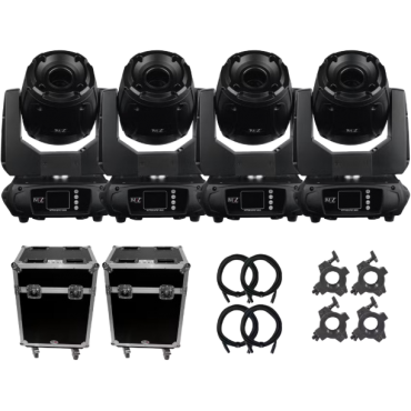 JMAZ Lighting Attco Spot 200 Moving Head 4-Pack with Road Cases