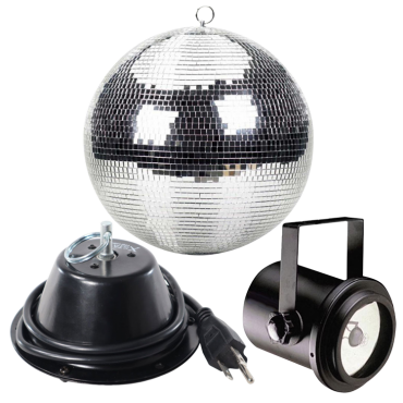 ProX MB-16 16" Mirror Ball with Mounting Motor & Pinspot Package