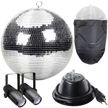 ProX MB-20 20" Polyfoam Mirror Ball & LED Pin Spots Package
