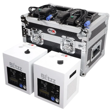 ProX X-BLITZZFXX2 BlitzzFX Set of two Cold Spark Machines with White Covers and Case