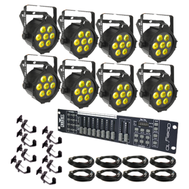 Chauvet SlimPAR Tri 12 IRC Eight Pack Uplighting System