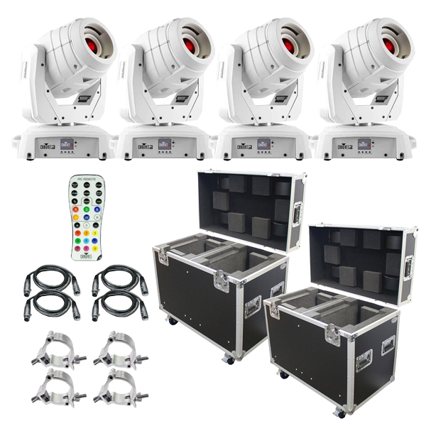 Chauvet Dj Intimidator Spot 355 Irc Feature Packed Moving Heads In White With Case Dj Packages Dj Lights 123blacklights