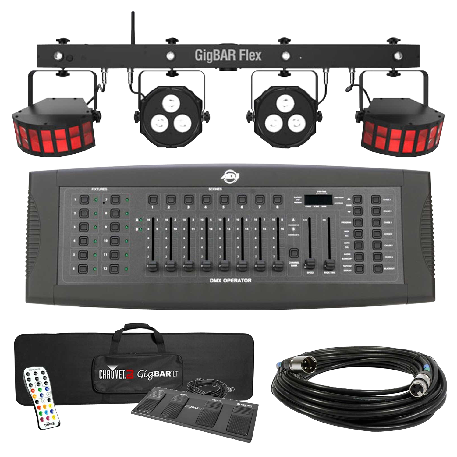 Chauvet GigBar Flex System with American DJ DMX Controller Package DJ