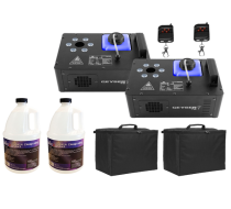 Chauvet DJ Geyser T6 with Fog Fluid and Carry Cases Two Pack