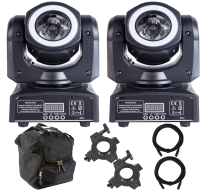 (2) ColorKey CKU-5038 Mover Halo Beam QUAD MKII with Cases Package