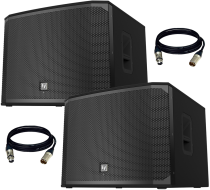 (2) Electro-Voice EKX-18SP 18″ Powered Subwoofer and Cables Package