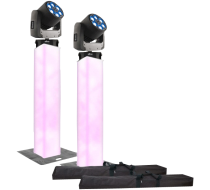 (2) Trusst Glo Totem 2.0 Lighting Towers & Chauvet DJ Intimidator Trio Moving Heads Package