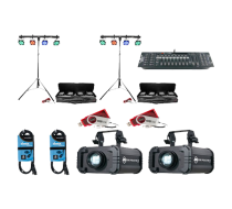 2x CHAUVET DJ 4Bar Tri USB + Obey 40 D-Fi + D-Fi USB + Gobo Projector IR & Cables