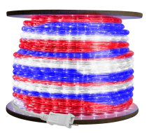 3/8 inch LED Red, White, Blue Rope Light-Heavy Duty Commercial Use