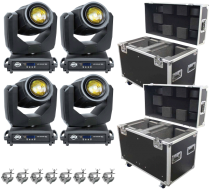 (4) ADJ Vizi Beam 5RX Moving Heads & Road Cases Package