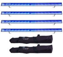  (4) American DJ ECO UV Bar DMX Black Lights & Cases Package