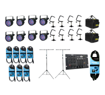 8x Chauvet SlimPAR 38 + Bags + Clamps + DMX Controller + Cables