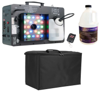 American DJ Fog Fury Jett Pro Fog Machine with Quick Dissipating Fog Fluid and Carry Case Package