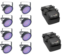 Chauvet EZpar 64 RGBA (x8) with Arriba Cases