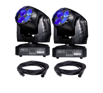 Eliminator Stealth Craze LED Moving Head Light 2-Pack with Cables 