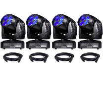 Eliminator Stealth Craze LED Moving Head Light 4-Pack with Cables
