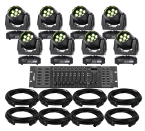 Eliminator Stealth Wash LED Moving Head 8-Pack Lighting System 