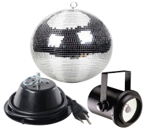 ProX MB-16 16" Mirror Ball with Mounting Motor & Pinspot Package