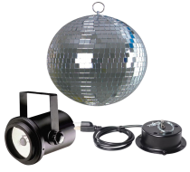 ProX MB-8 Mirror Ball with Mounting Motor & 30W Pinspot Lighting Fixture Package