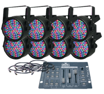 Chauvet Slim 38 Obey 3 Pack LED Par Can System with Controller and Cables