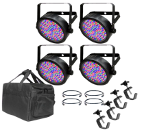 Chauvet SlimPar 64 Four Pack with Bag, Clamps and Cables