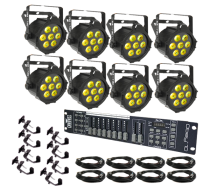 Chauvet SlimPAR Tri 12 IRC Eight Pack Uplighting System