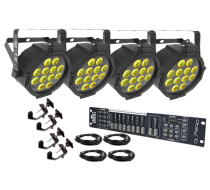 Chauvet SlimPAR Tri 12 IRC Four Pack Uplighting System