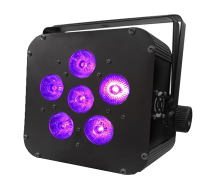 16 Hour LED Battery Powered Wireless DMX - 6x6 watt RGBAW+UV - Black Case - LED Up Light - Weddings - Stage Light - Dj Light