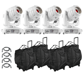 (4) Chauvet DJ Intimidator Spot 355 IRC feature Packed LED Moving Head in White Package