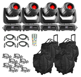 4 Chauvet DJ Intimidator Spot 375Z IRC Lights Packaged with Remote and Carry Bags