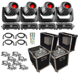 4 Chauvet DJ Intimidator Spot 375Z IRC Lights Packaged with Remote and Case 