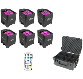 6x Chauvet Freedom Par Hex-4 + SKB Case 